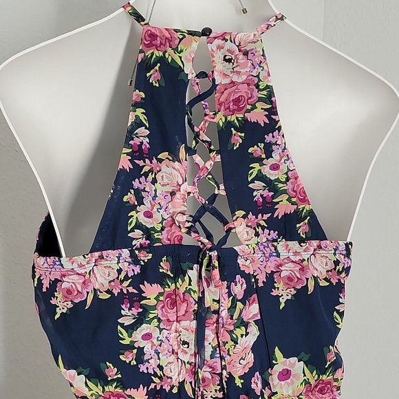BaileyBlue Cute Sleeveless Dress ~ Sz XL ~ Blue & Pink ~ Floral - Picture 5 of 7
